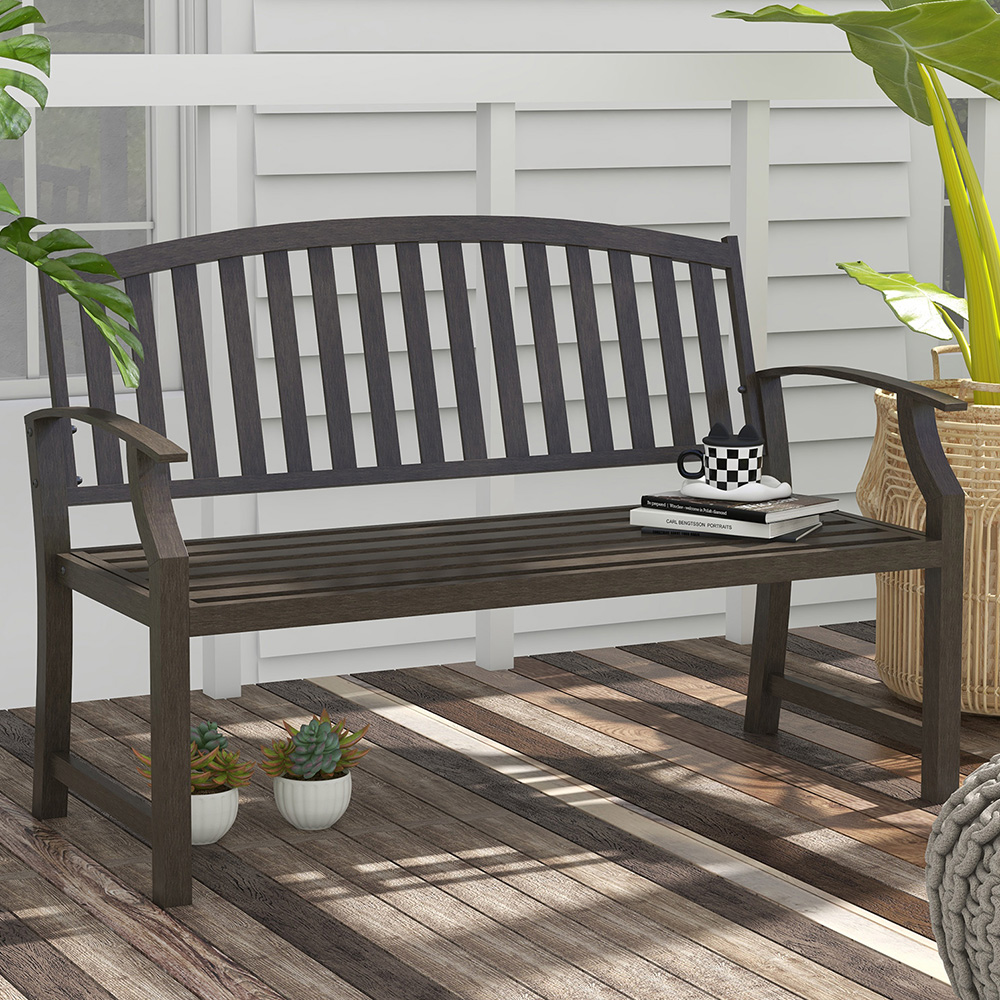 Outsunny 2 Seater Brown Garden Bench