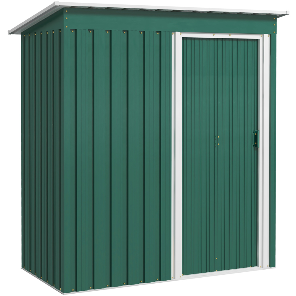 Outsunny 5 x 3ft Green Sloped Roof Garden Shed