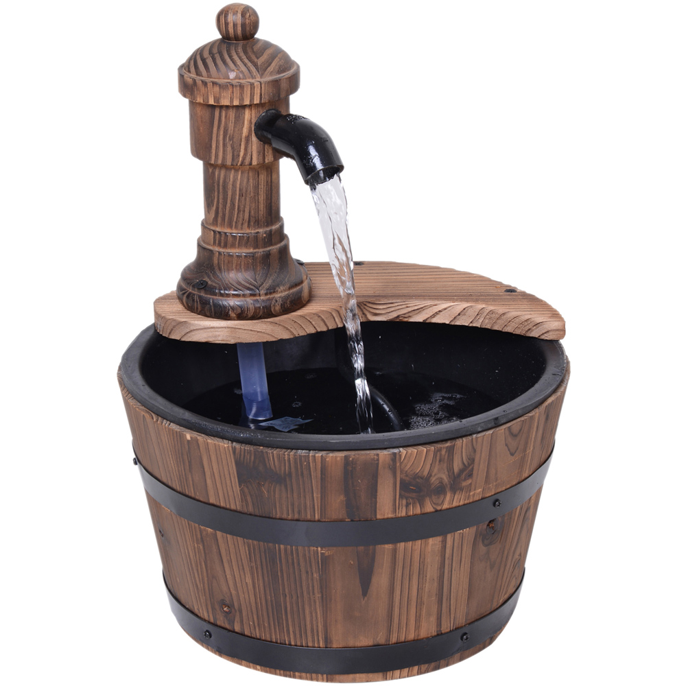 Outsunny Fir Wood Garden Water Feature with Planter