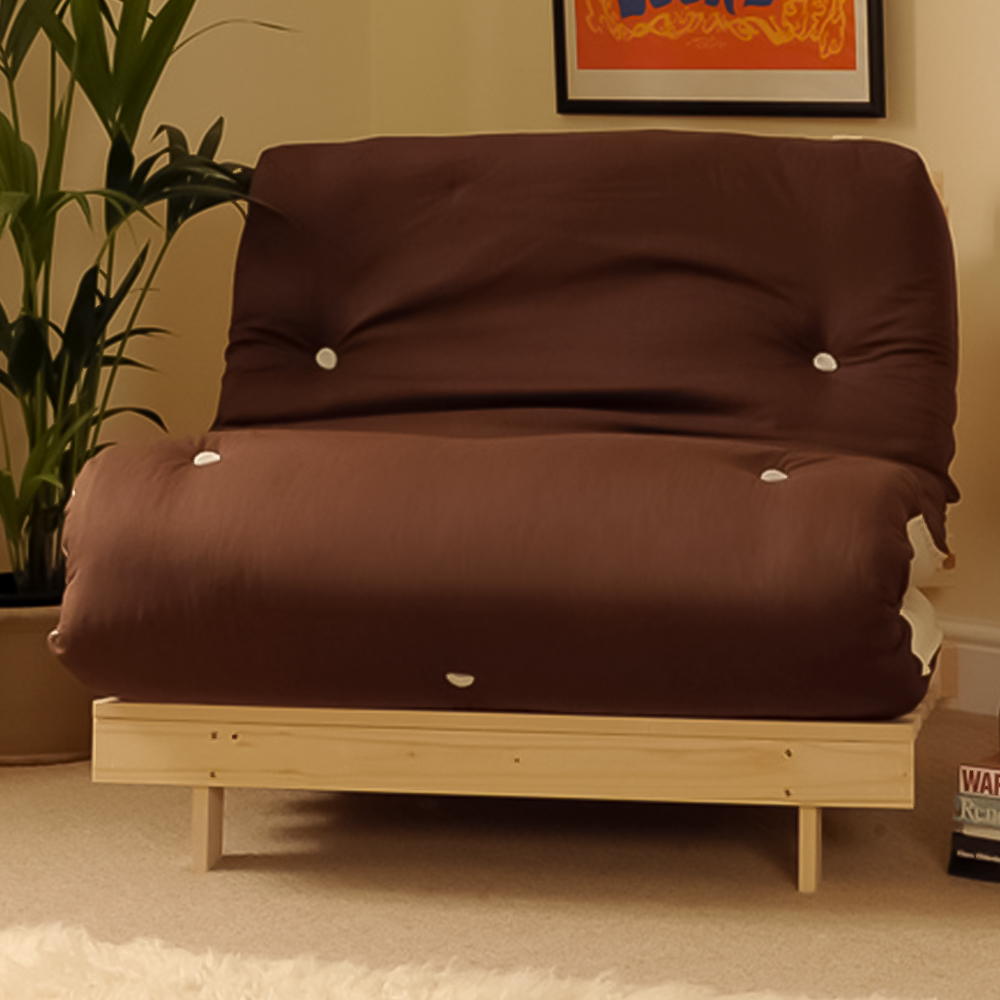 Brooklyn Small Single Sleeper Chocolate Cream Futon Base and Mattress - Brown - Habitat - Wilko