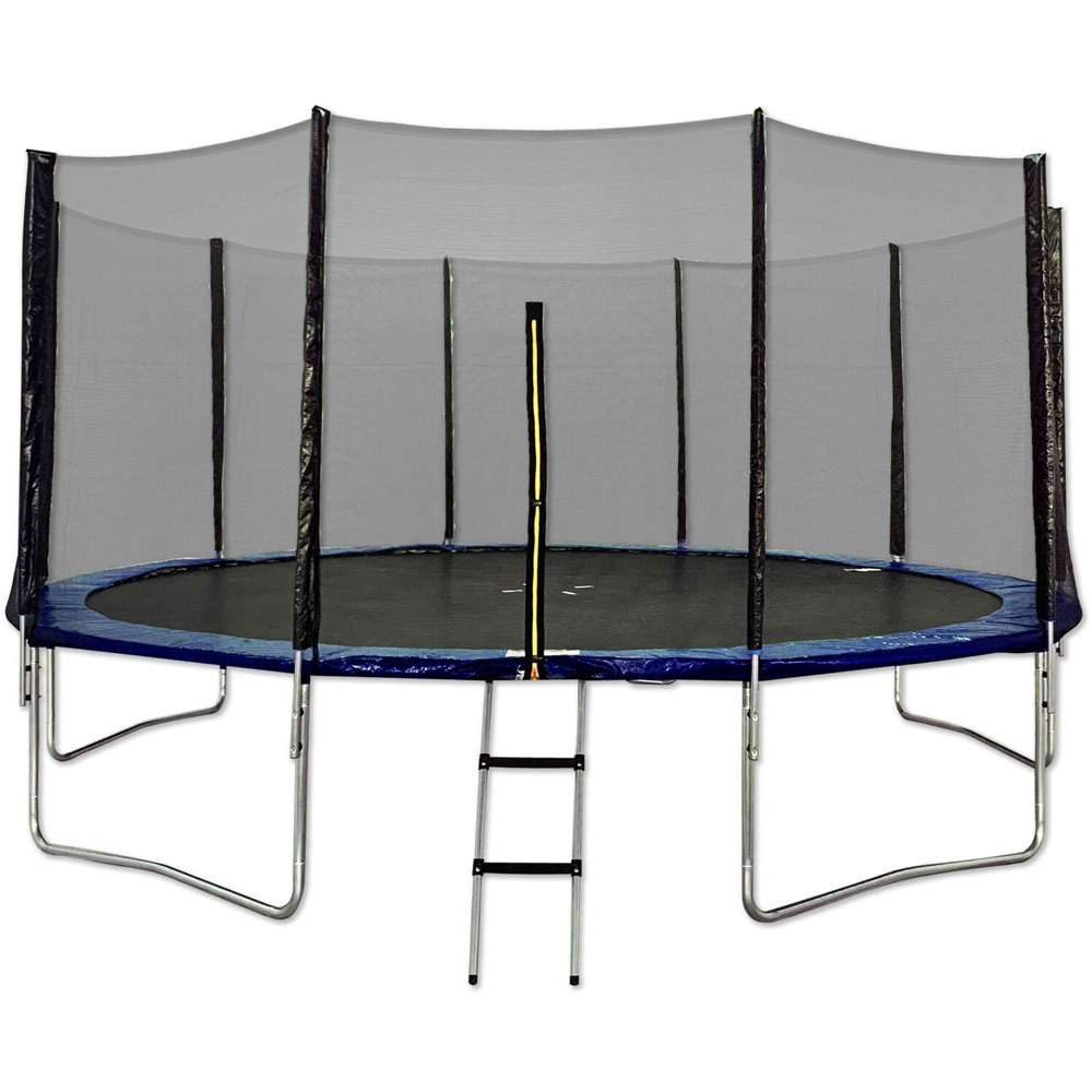 Trampoline Warehouse Blue Trampoline With Safety Enclosure Net 16Ft