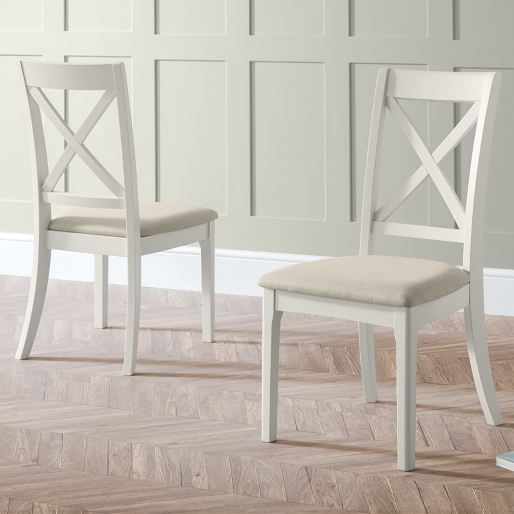 Julian Bowen Grey Provence Set Of Ivory And Dining Chair Size 2