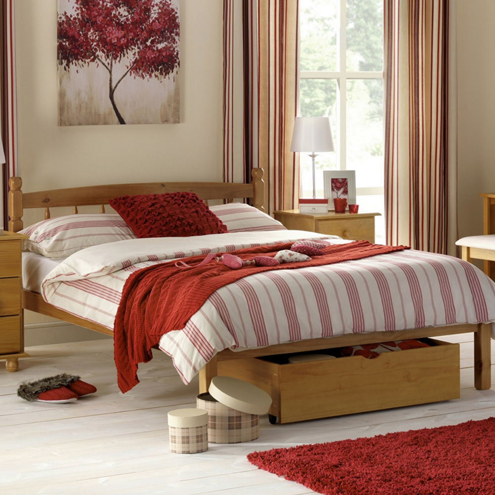 Julian Bowen Pickwick Single Pine Bed - Solid Pine - Antique Finish - Slatted Base