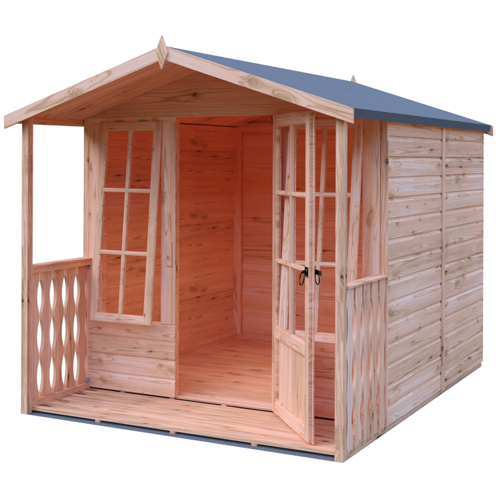 Shire Garden Buildings Brown Shire X 7Ft Chatsworth Summerhouse With Veranda Size 7
