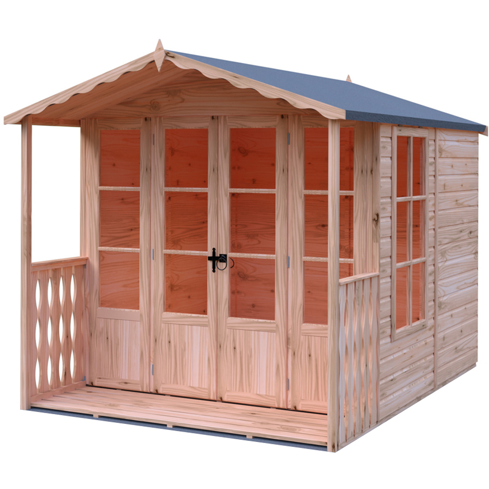 Shire Garden Buildings Brown Shire X 7Ft Kensington Summerhouse With Veranda Size 7