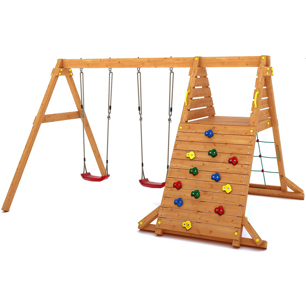 Shire Garden Buildings - Kids Wooden Multi Play Set Equipment - Brown
