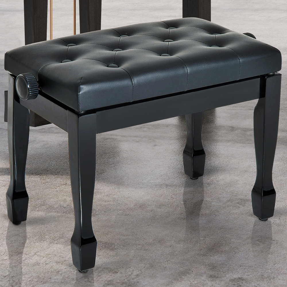 Portland White PU Leather Upholstered Piano Stool