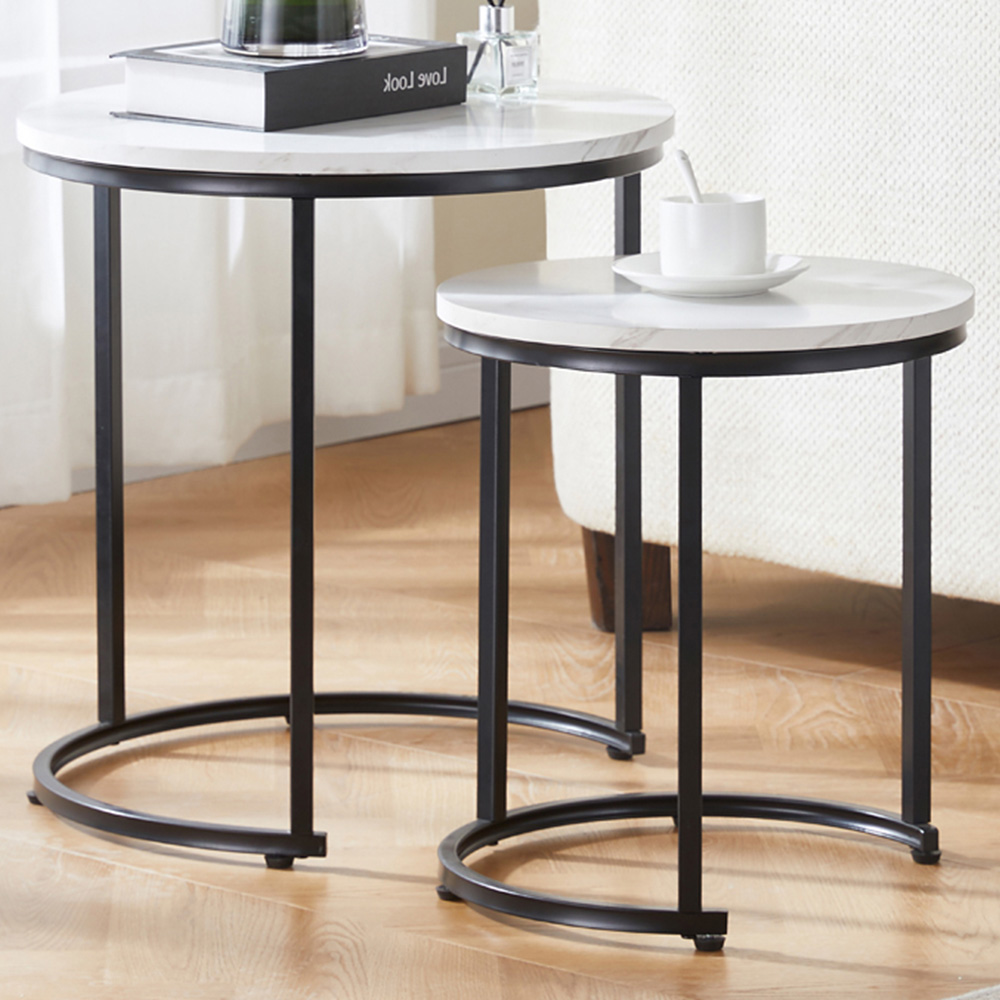 VIDA DESIGNS Brooklyn Marble Nest of Tables Set of 2
