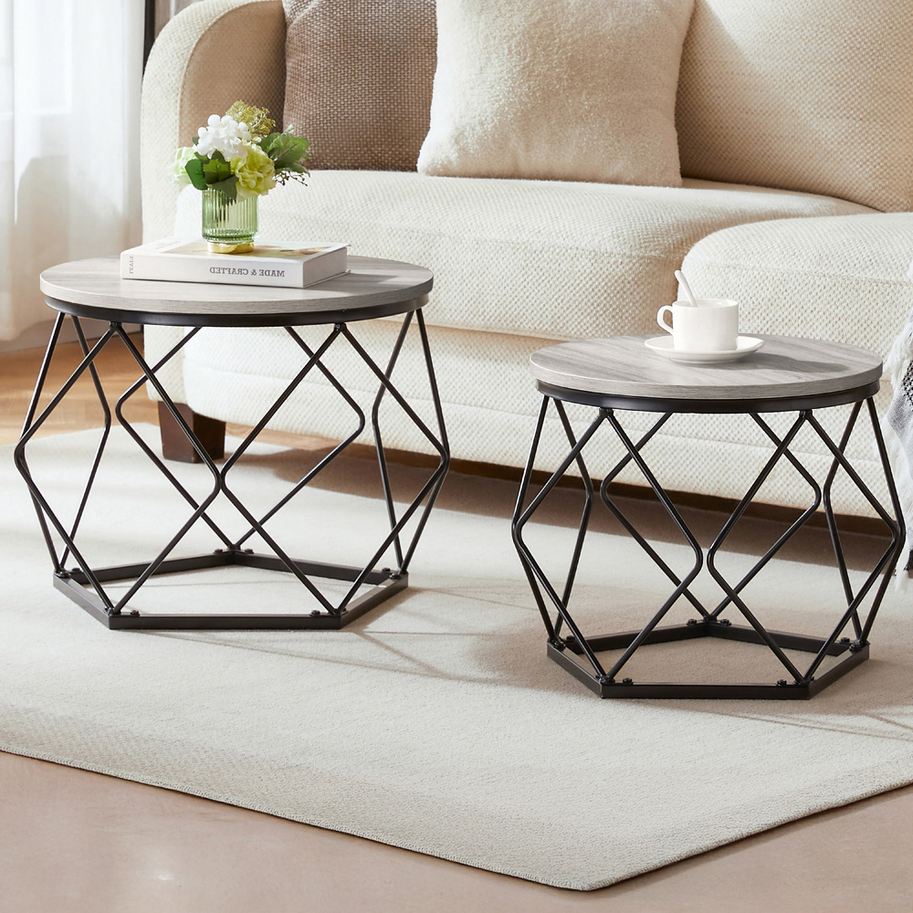 VIDA DESIGNS Brooklyn Grey Nest of Tables Set of 2