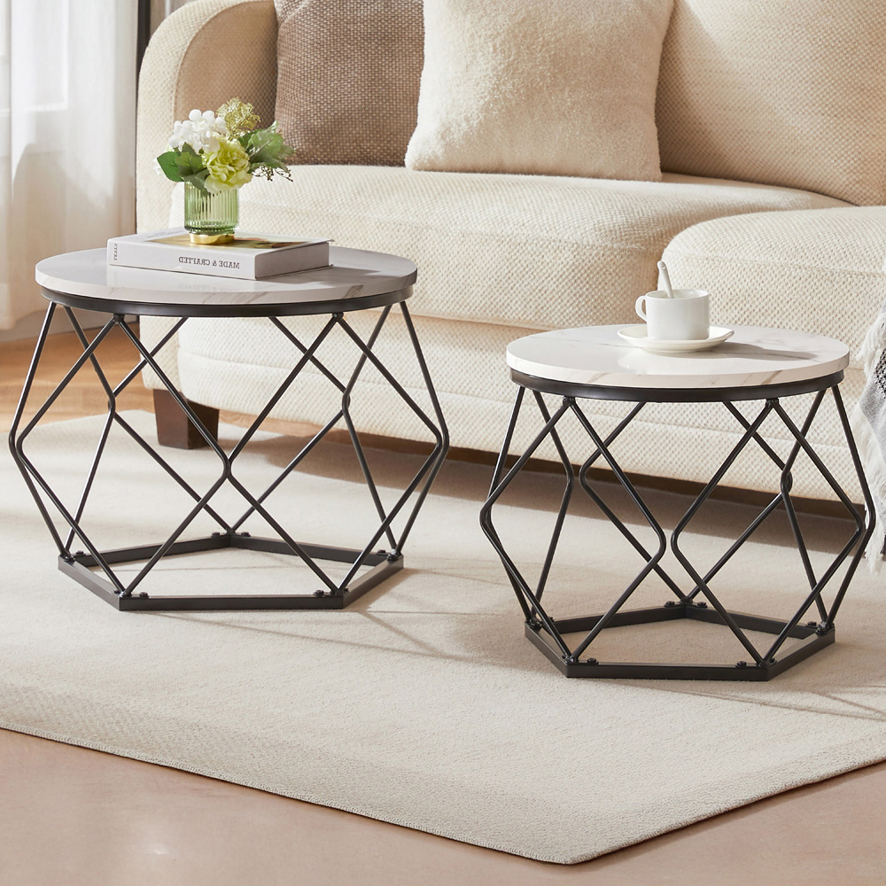 VIDA DESIGNS Brooklyn Marble Nest of Tables Set of 2