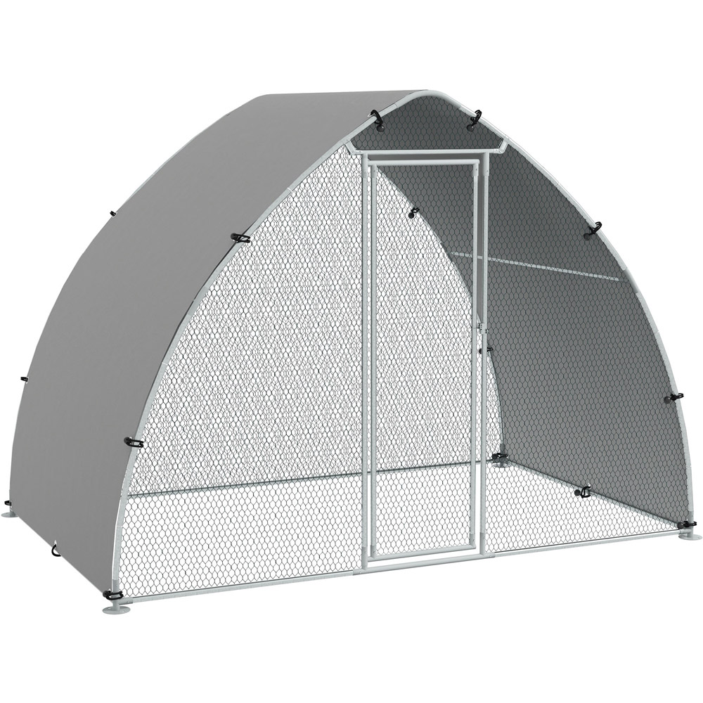 PawHut Walk In Chicken Run with Spire Roof and Cover 2.2 x 1.9 x 3m