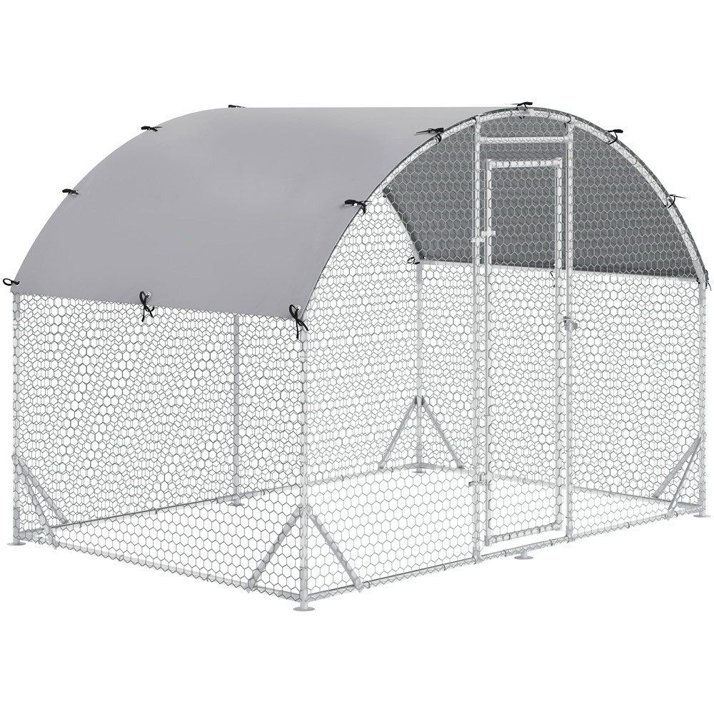 PawHut Walk In Chicken Run with Dome Roof and Cover 1.9 x 2.8 x 2m