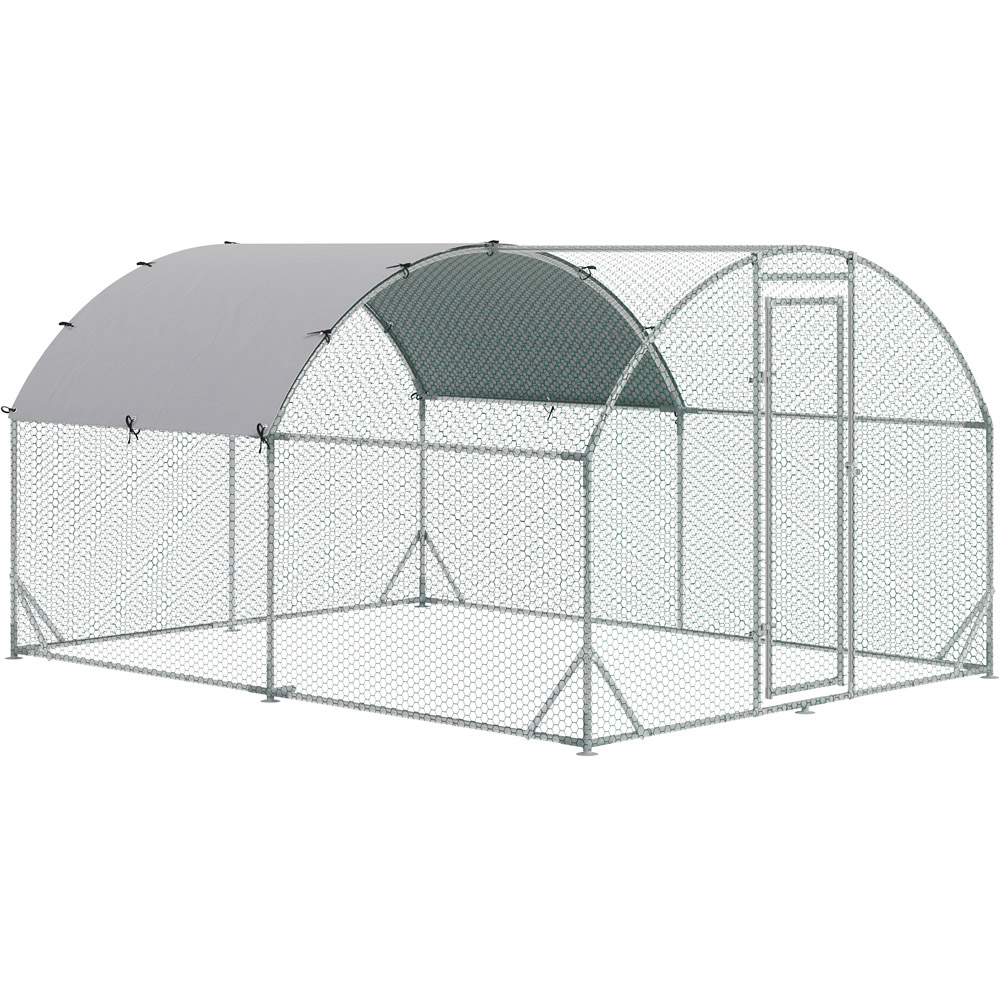 PawHut Walk In Chicken Run with Dome Roof and Cover 2 x 2.8 x 3.8m