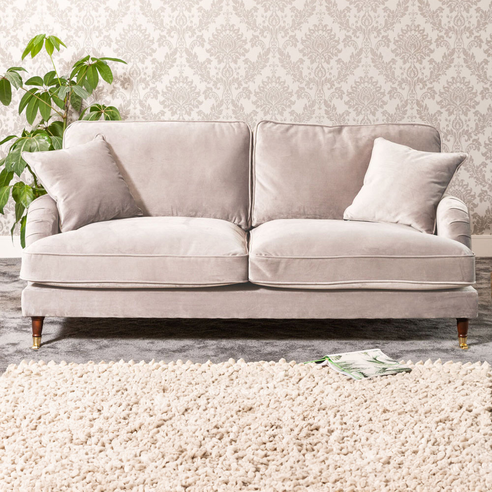 Artemis Home Silver Mackenzie Seater Plush Velvet Sofa Size 2