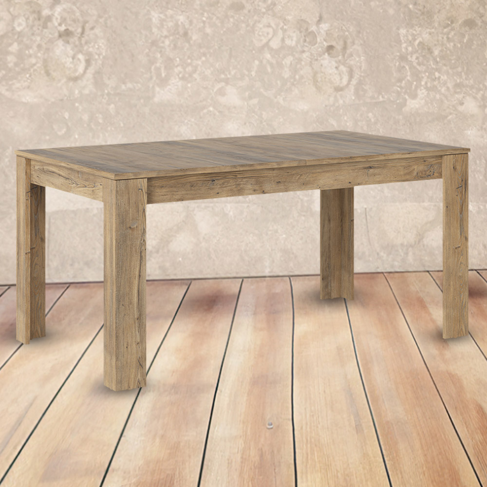 Florence Wooden 6 Seater 160 to 200cm Extending Dining Table Chestnut and Matera Grey