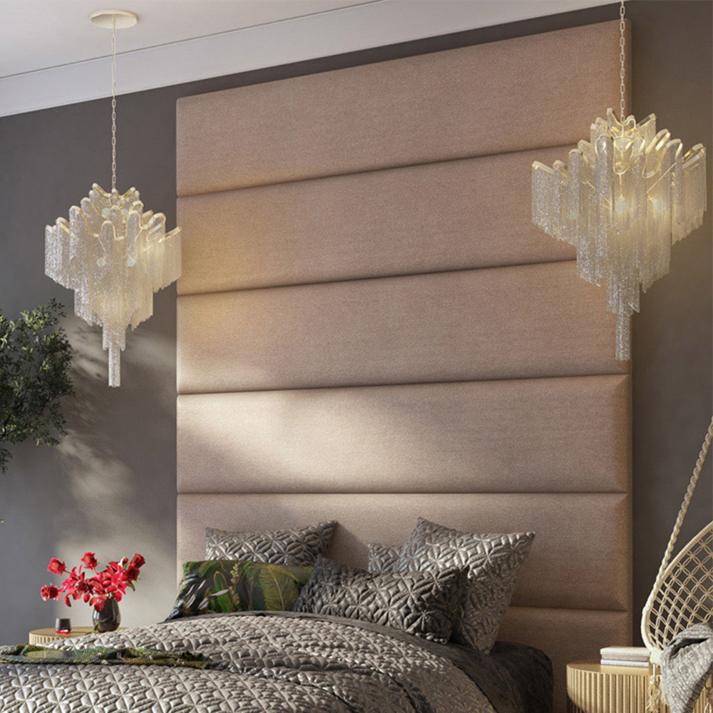 Aspire Furniture Llewelyn-Bowen Luxury Natural Saxon Twill Wall Mounted Headboard 45cm