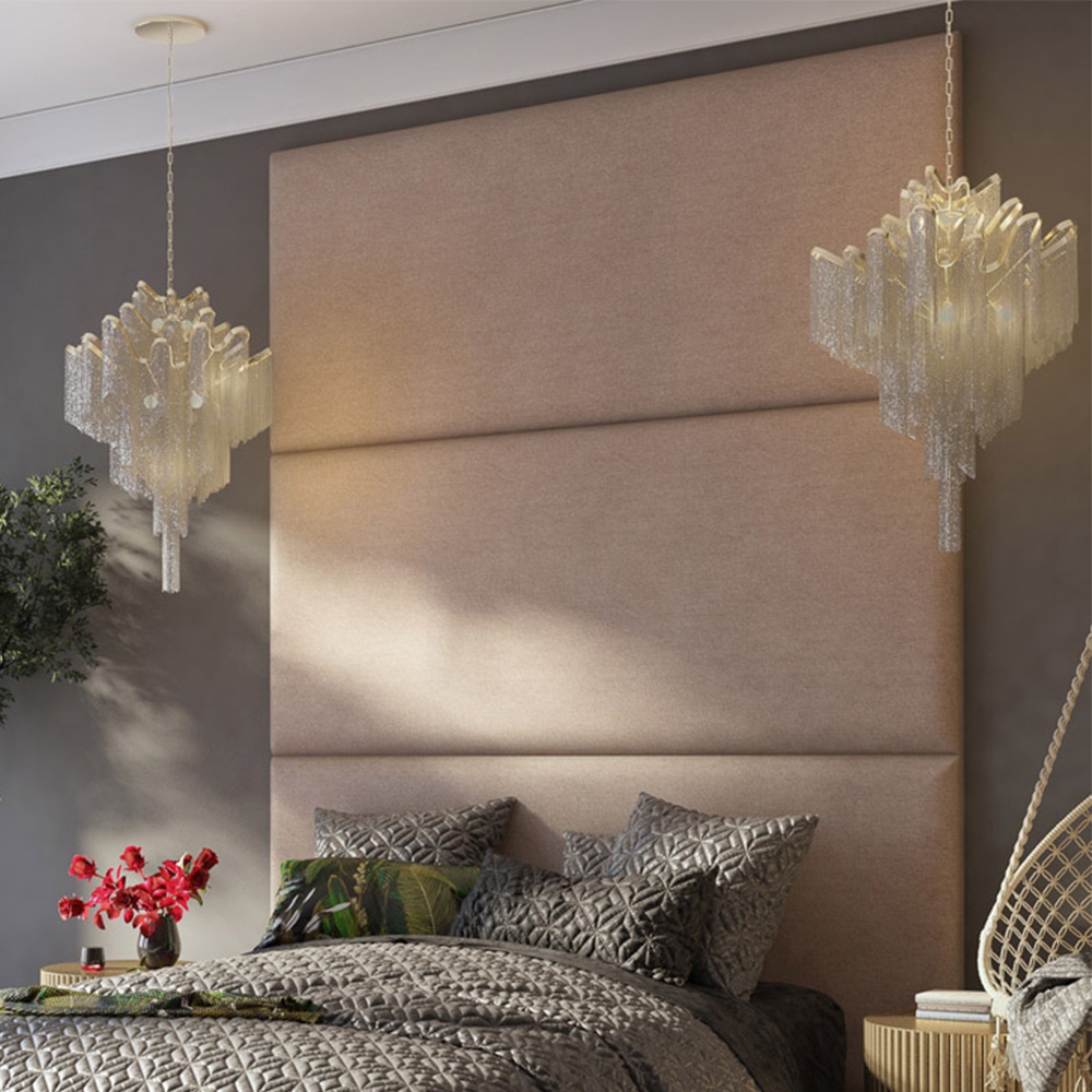 Aspire Furniture Llewelyn-Bowen Luxury Natural Saxon Twill Wall Mounted Headboard 90cm