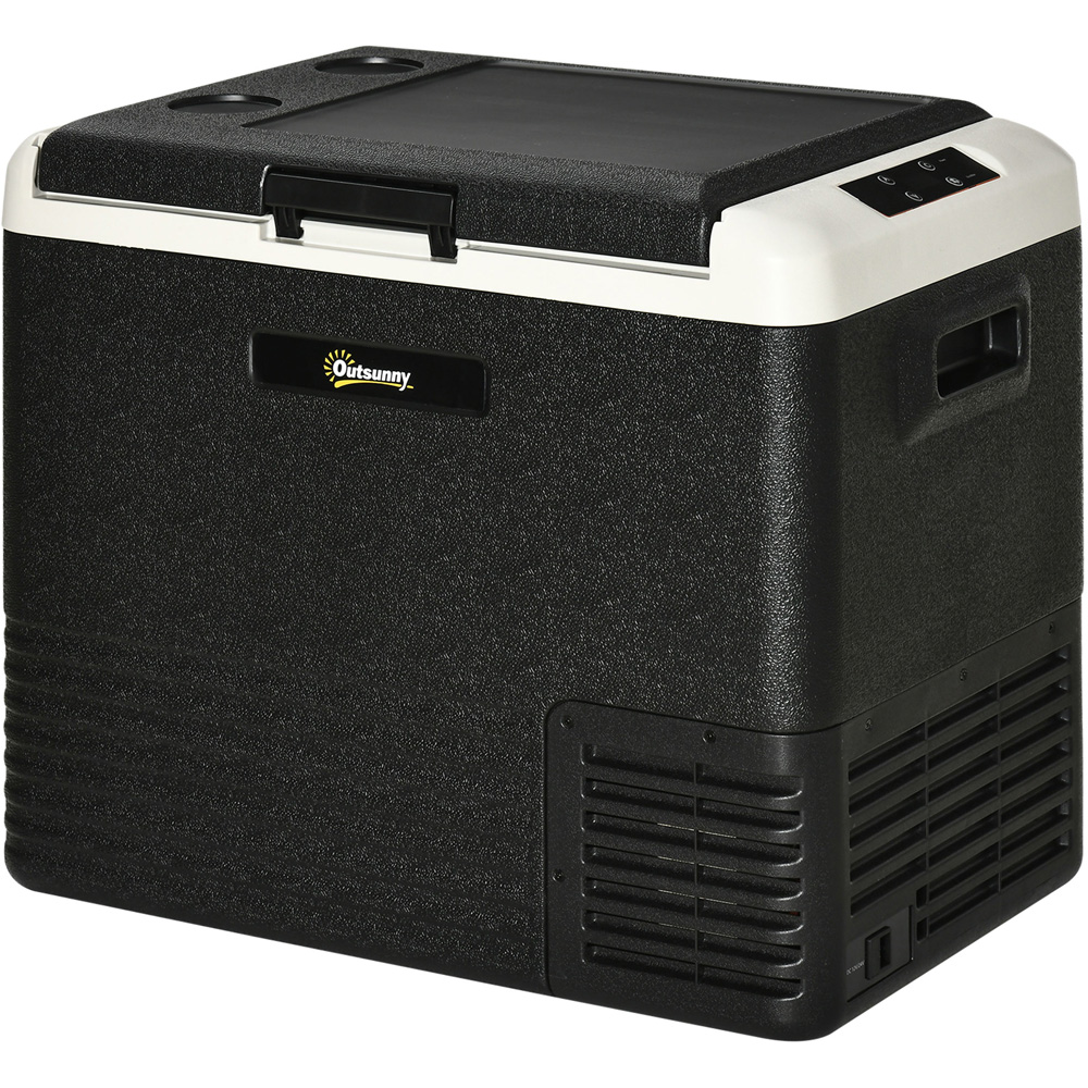 Outsunny Black Portable Electric Car Refrigerator 50L