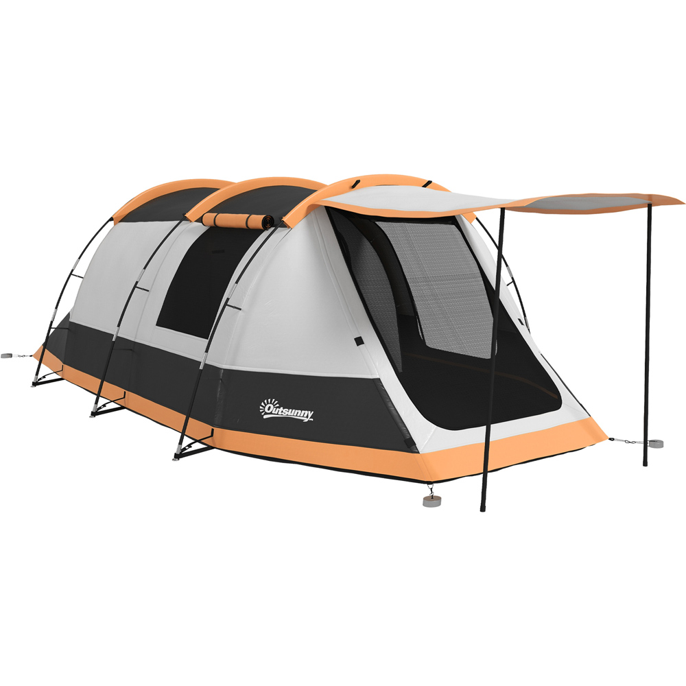Outsunny Orange 3-4 Person Waterproof Tunnel Camping Tent Size 3