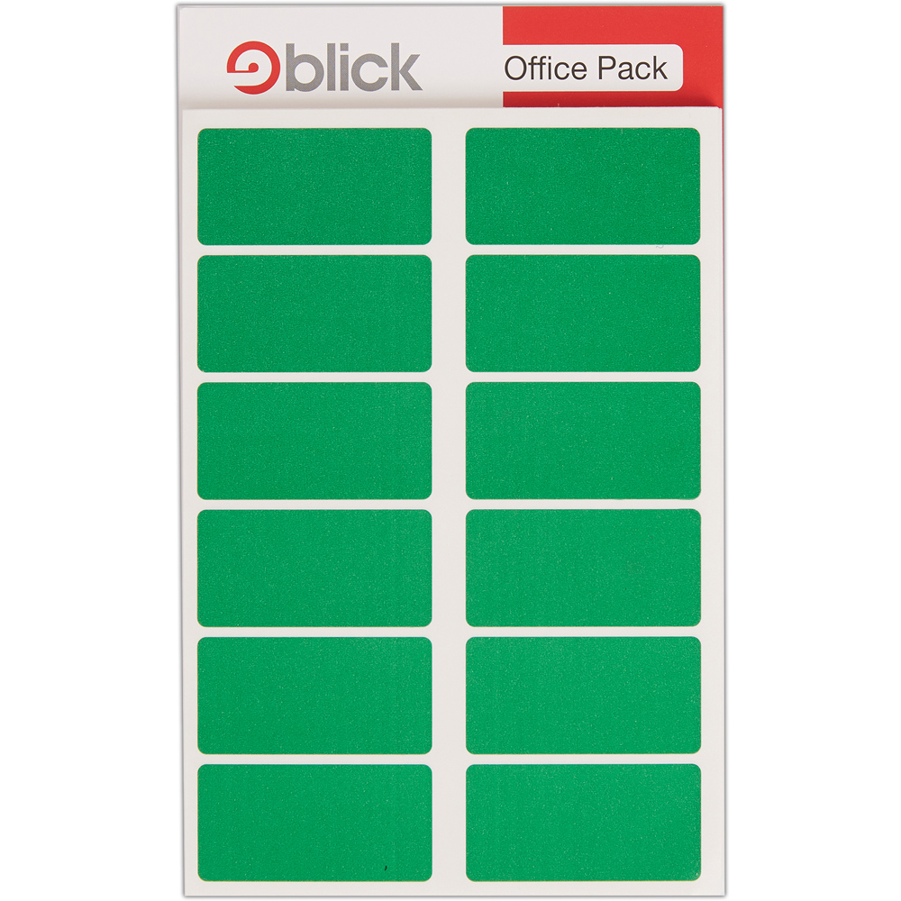 Blick Green Rectangular Self Adhesive Office Stickers 25 x 50mm 320 Pack