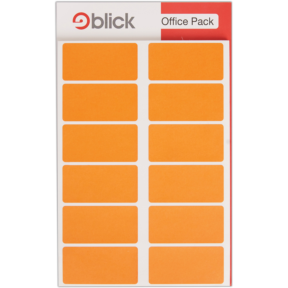 Blick Orange Rectangular Self Adhesive Office Stickers 25 x 50mm 320 Pack