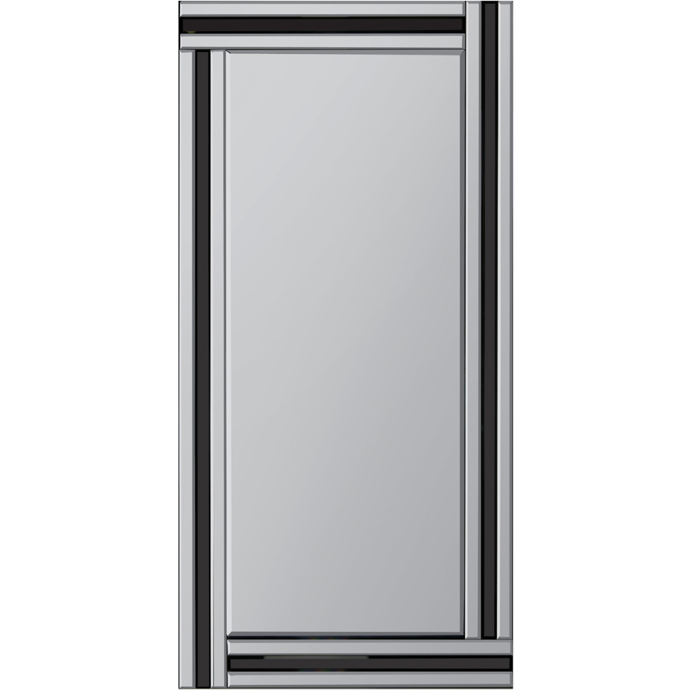 Dalton Triple Edge Black All Glass Full Length Mirror 174 x 85cm