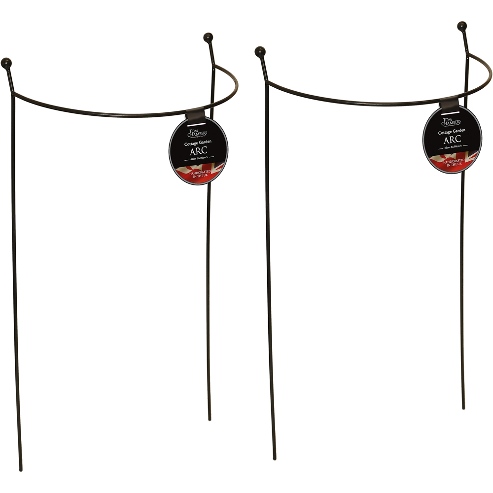 Samuel Alexander Black Arc Steel Herbaceous Garden Plant Support 80cm x 45cm 2 Pack
