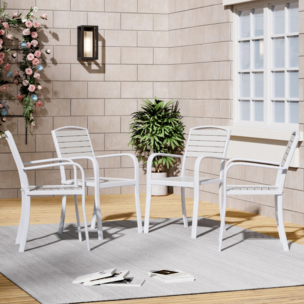 Living and Home White Dining Chairs Set of 4