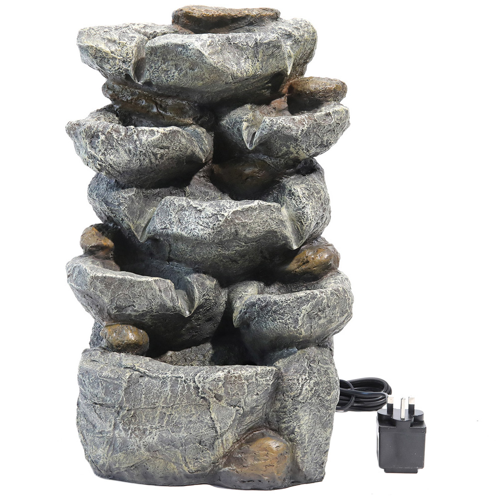 Living and Home Outdoor LED Rockery Waterfall Fountain