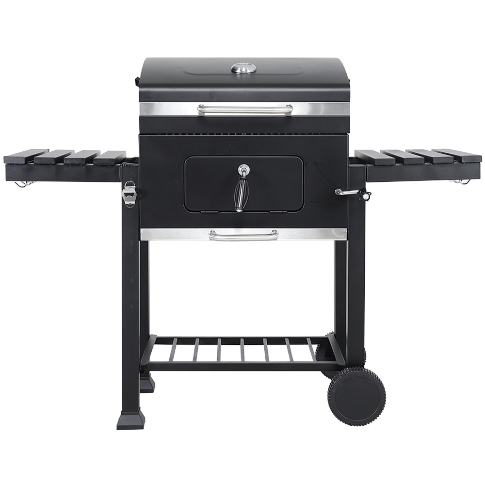 Living and Home Outdoor BBQ Charcoal Grill with Side Tables