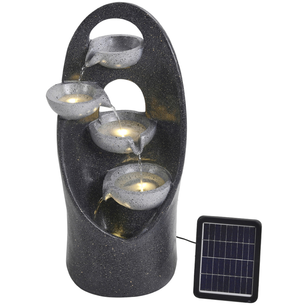 Living and Home 4 Tier Black Cascading Garden Water Feature