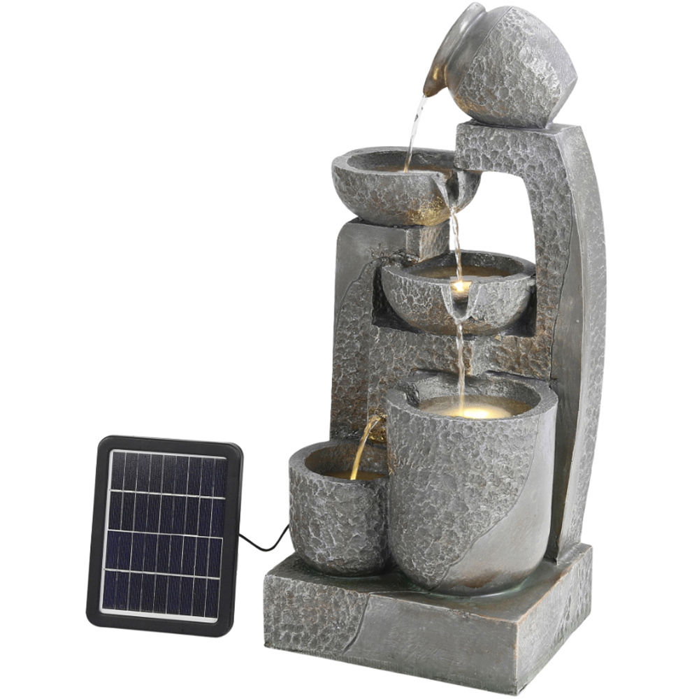 Living and Home Grey Cascade Solar Powered Water Feature