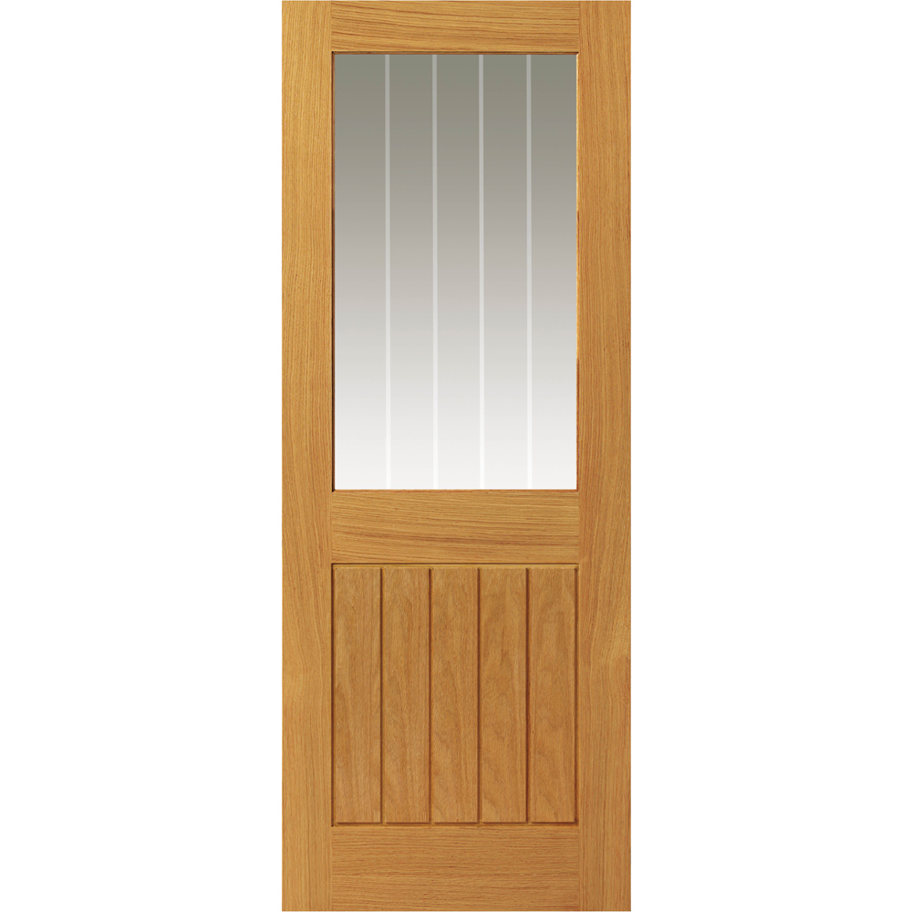 JB Kind Thames Cottage Oak Half Light Finished Glazed Internal Door 1982 x 762mm