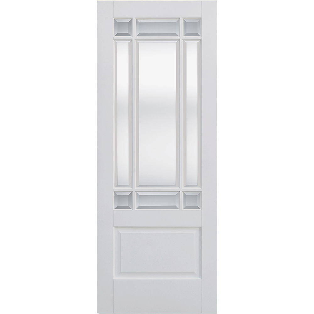 LPD Doors Downham White 9L Clear Bevelled Glass Primed internal Door 1981 x 762mm