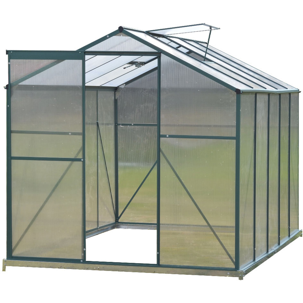Living and Home Aluminium Frame 6 x 8ft Greenhouse with Base