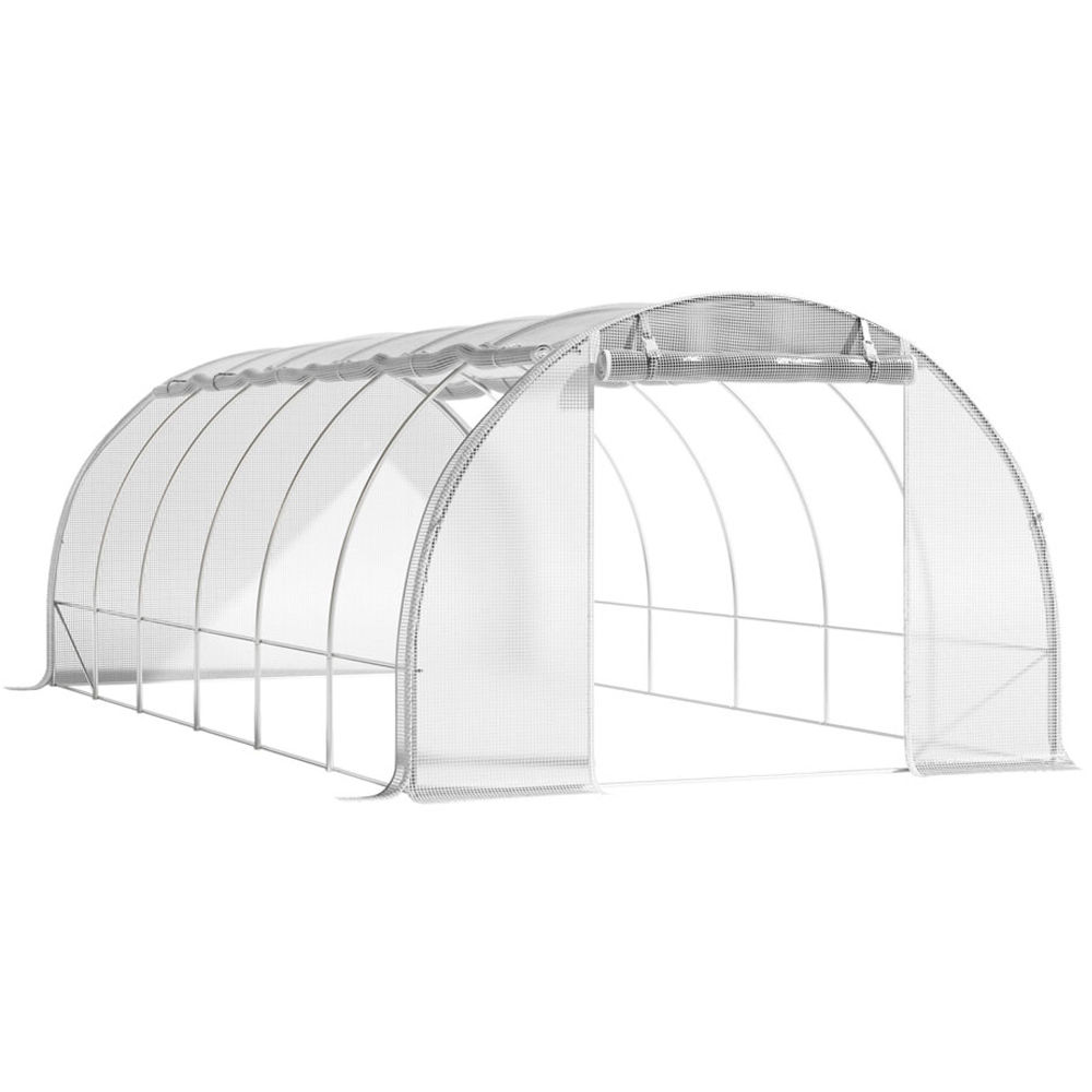 Living and Home White 9.8 x 20ft Outdoor Tunnel Greenhouse