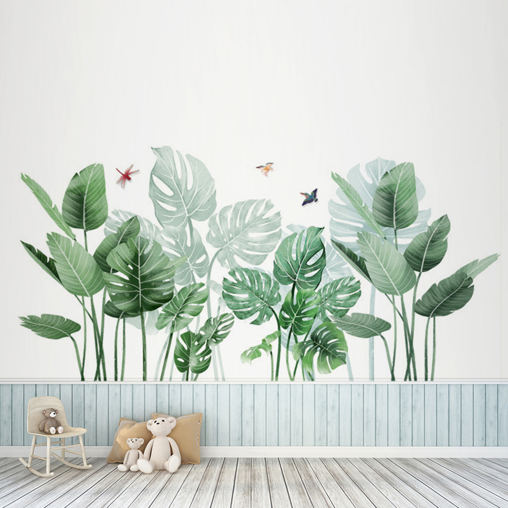 Living and Home Rainforest Greenery Tropical Plants Wall Sticker
