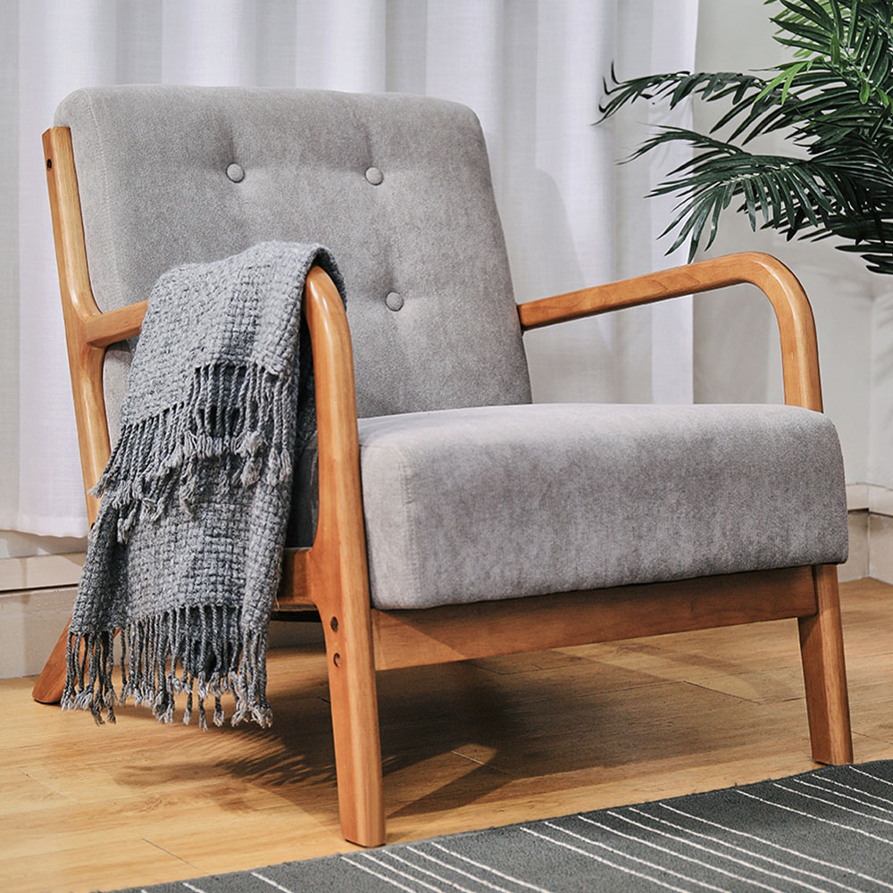 Living and Home Upholstered Tufted Armchair