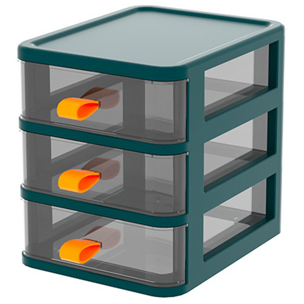 Living and Home 3 Drawer Multipurpose Transparent Makeup Storage Organiser