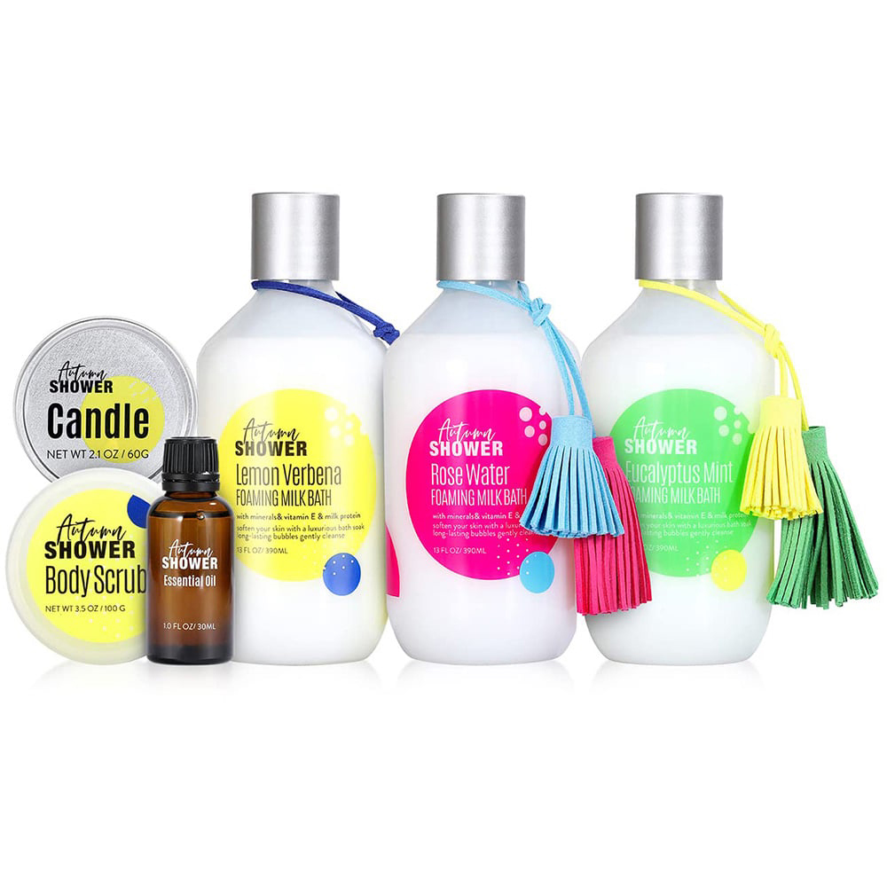 Living and Home Autumn Shower Foaming Bubble Bath Gift Set 6 Piece