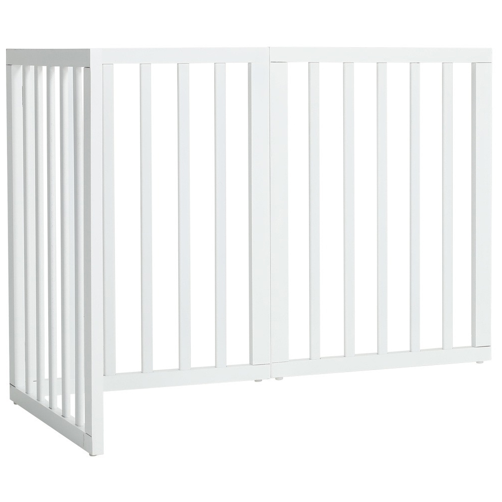 Living and Home White 3 Panel Wooden Foldable Pet Gate
