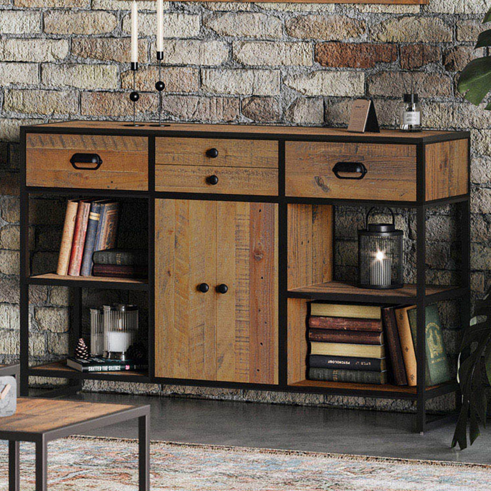Baumhaus Ooki 2 Door 4 Drawer 4 Shelf Large Console Table