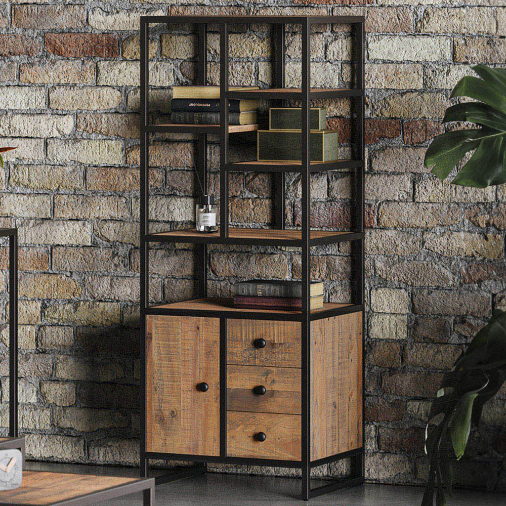 Brown Baumhaus Ooki Single Door Drawer Modular Tall Cabinet Size 3