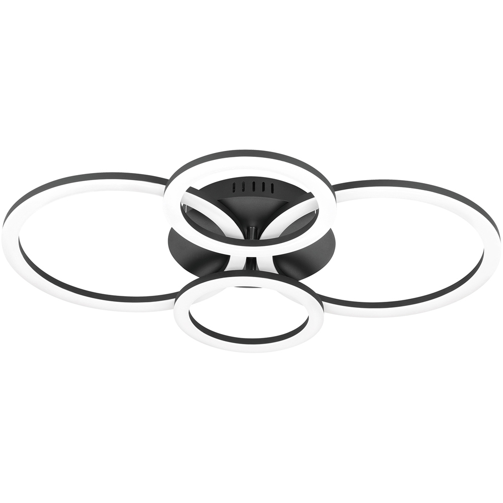 EGLO Parrapos-Z Modern Black Smart Control Colour Changing Ceiling Light 45cm