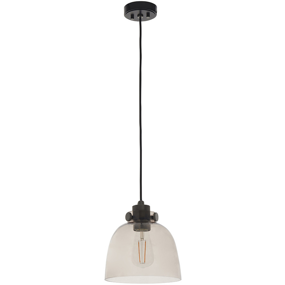Merano Alessandria Grey and Black Chrome Glass Pendant Light