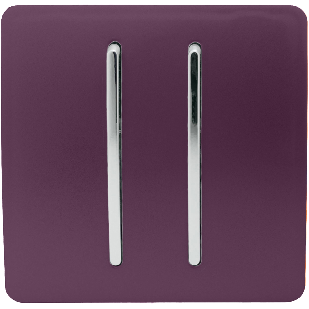 Trendi Switch 2 Gang 10amp 1 or 2 Way Plum Purple Rocker Light Switch