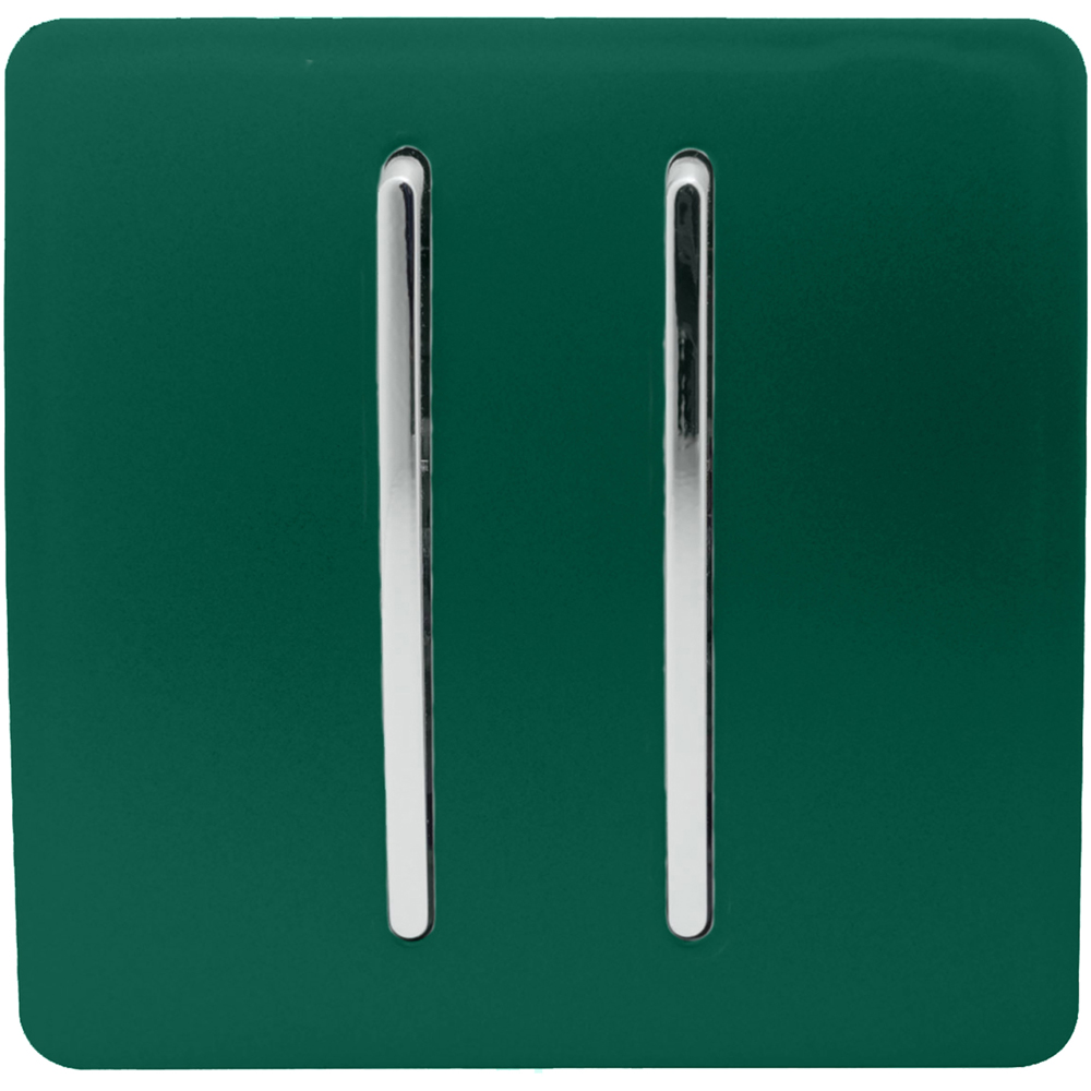 Trendi Switch 2 Gang 10amp 1 or 2 Way Dark Forest Green Rocker Light Switch