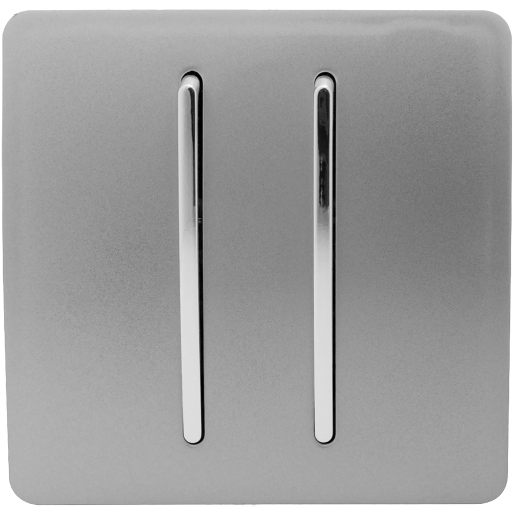 Trendi Switch 2 Gang 10amp 1 or 2 Way Light Grey Rocker Light Switch