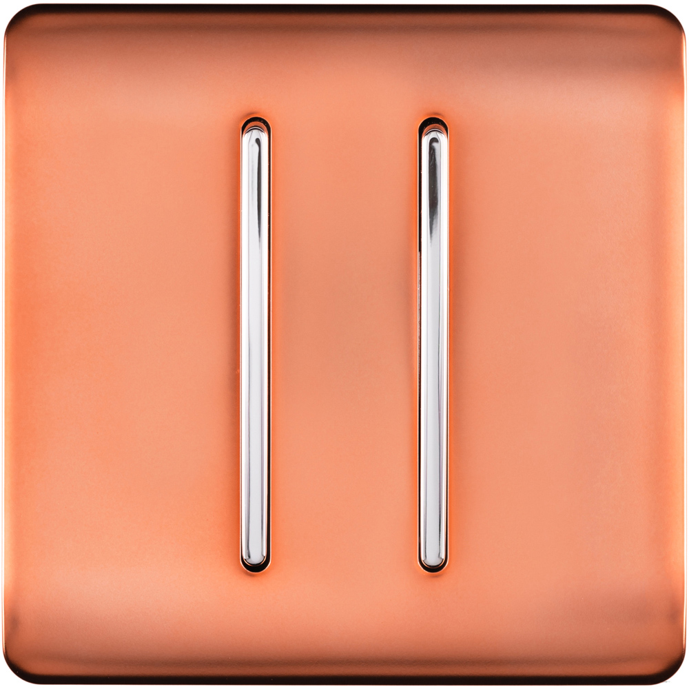 Trendi Switch 2 Gang 10amp 1 or 2 Way Copper Rocker Light Switch