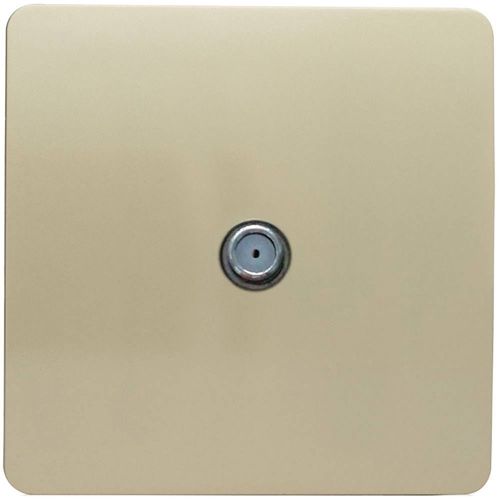 Trendi Switch 1 Gang F-Type Satellite Television Socket - Champagne Gold